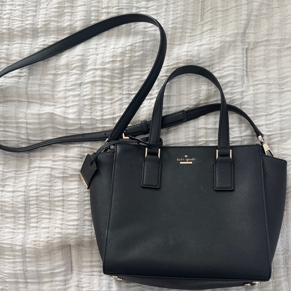 kate spade Black Saffiano Leather Crossbody Satchel